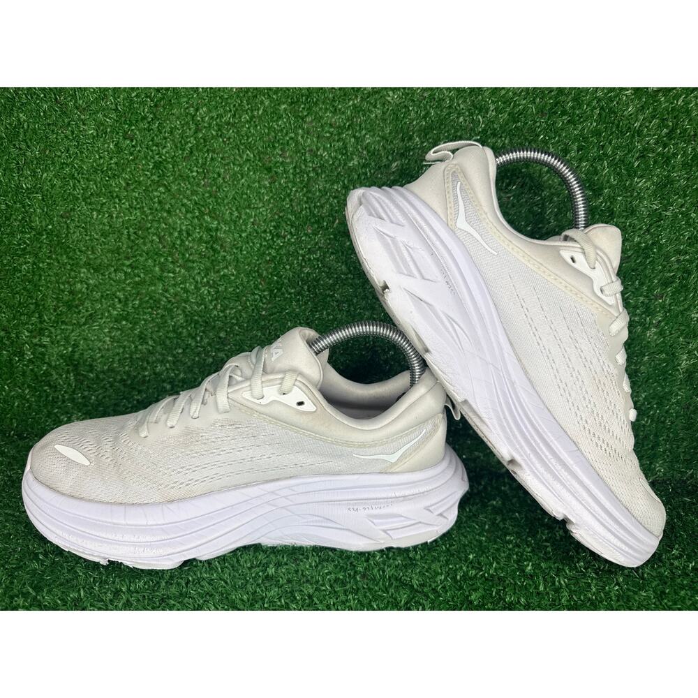 Hoka One One Bondi 8 Womens Size 7 White Athletic Running Shoes Sneakers - Picture 3 of 8